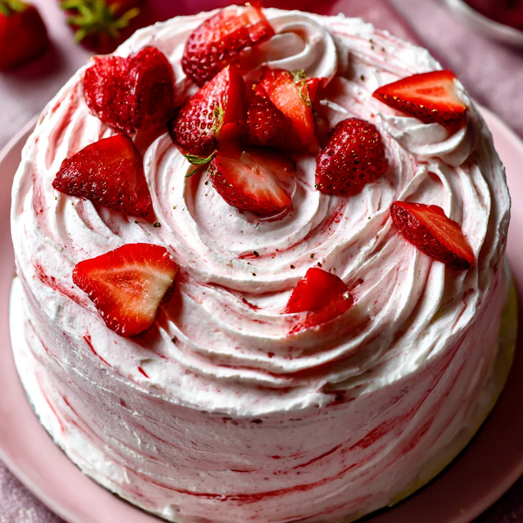 A cake with strawberries on top.