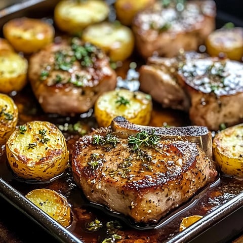 Sheet Pan Pork Chops and Potatoes