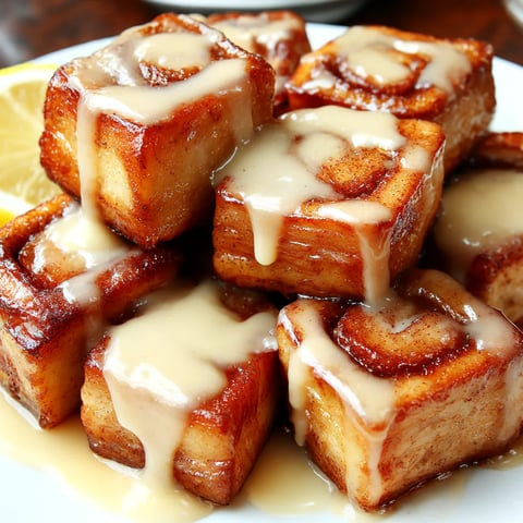 A plate of cinnamon swirl french toast bites.